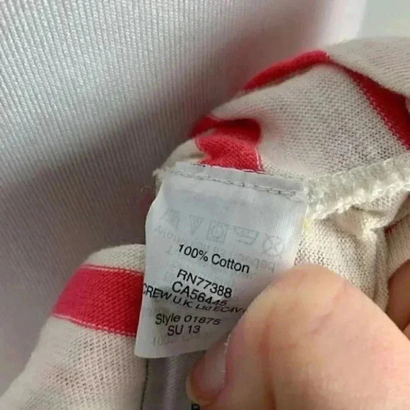 J Crew top size XXS Pink white striped 3/4 sleeve - Picture 9 of 10